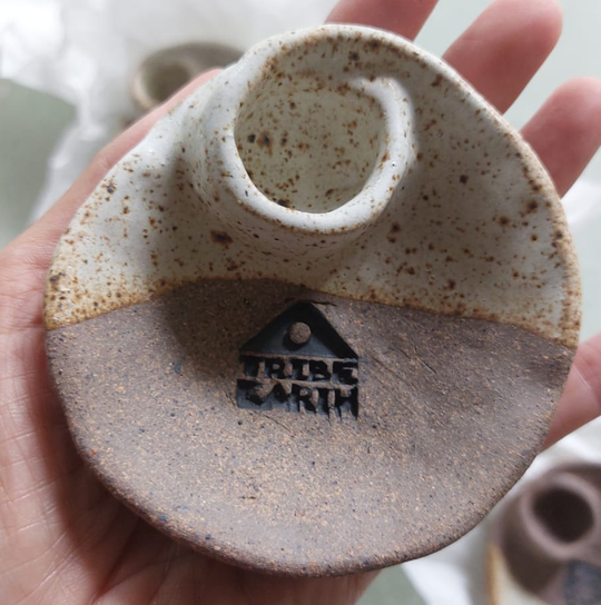 2025 handmade ceramic burner - clay horizontal white glaze