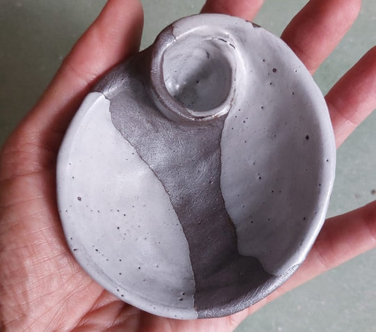 2025 handmade ceramic burner - White with black stripe