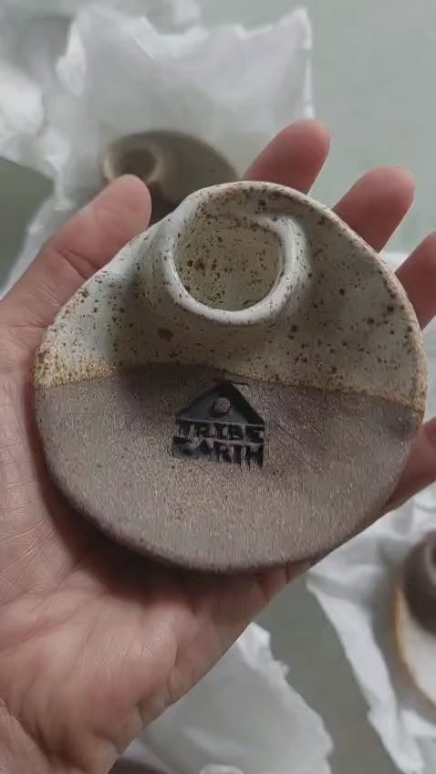 2025 handmade ceramic burner - clay horizontal white glaze