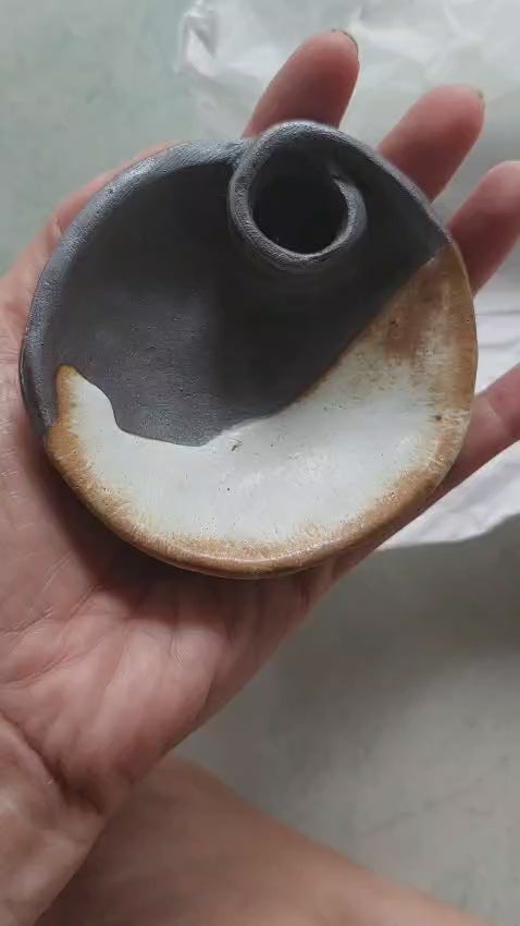 2025 handmade ceramic burner - Black Tan Stripe